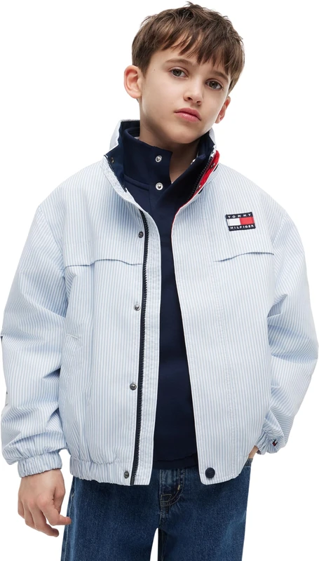 Tommy Hilfiger Boy's Regatta Stripe Jacket KB0KB10450 Other Jackets, BLUE (Breezy Blue Stripe), 5 Years