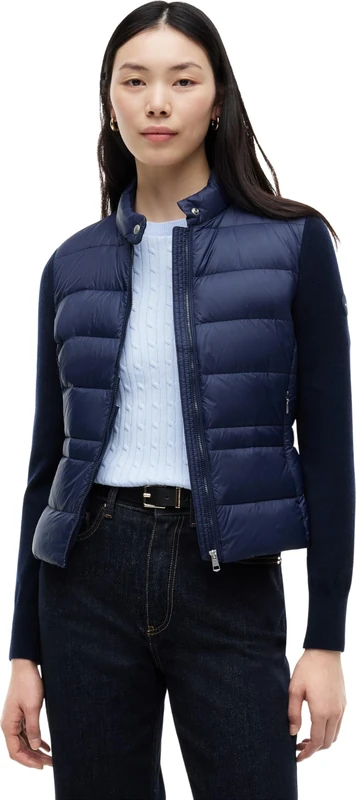 Tommy Hilfiger Women's Lw Down Knit Mix Jacket WW0WW51095 Puffer Jacket, BLUE (Dark Night Navy), XS