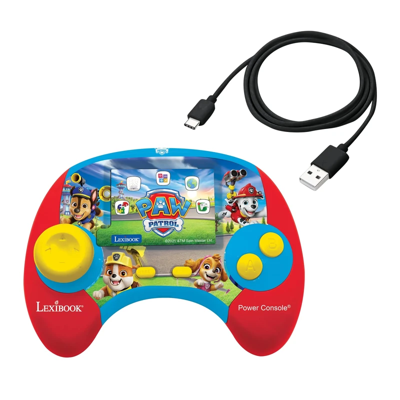 Lexibook, Paw Patrol, Power Console®, Bilingual educational game console with 100 activities, English/French, Blue/red, JCG100PAi1LXB