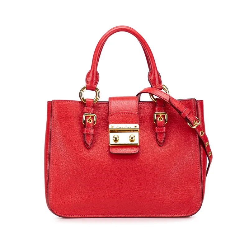 Miu Miu Pre-Loved Goatskin Madras Satchel