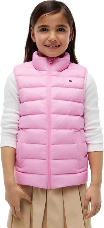 Tommy Hilfiger Unisex Kids Essential Light Down Vest KS0KS00755 Vest, PINK (Pink Daisy), 6 Years