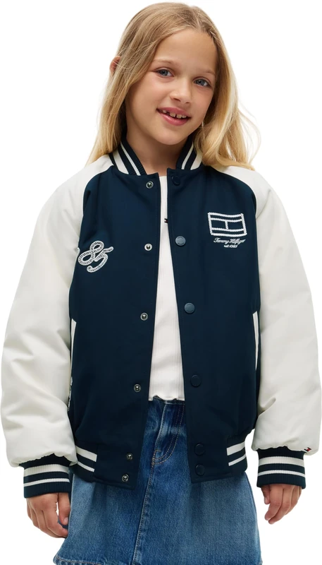 Tommy Hilfiger Boy's Bomber Jacket KB0KB10449 Other Jackets, BLUE (Dark Night Navy), 12 Month