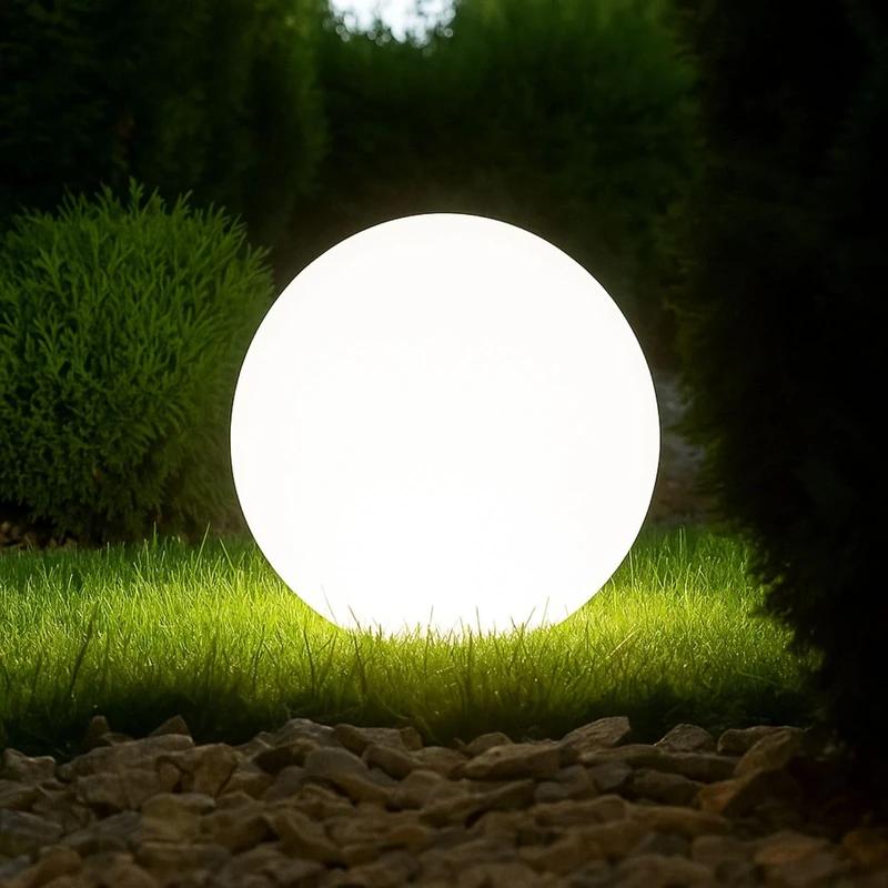 BEPER P207ILO226 RGB LED Garden Sphere Light, White and Multicolored Light with Twilight Sensor, IP44 Waterproof, Solar Rechargeable with Outdoor Spike, Diameter 40 cm