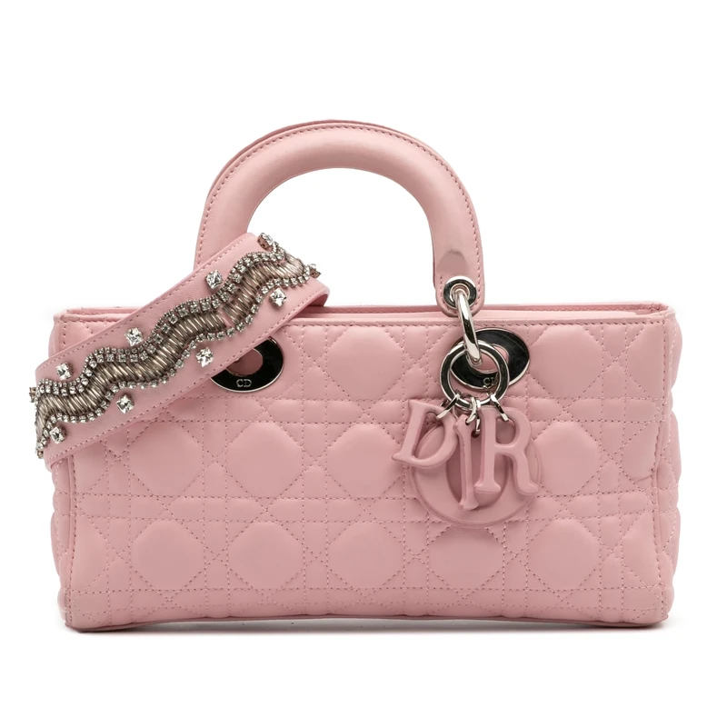 Pre-Loved Medium Lambskin Cannage Lady D Joy