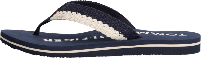 Tommy Hilfiger Women Th Crochet Summer Sandal FW0FW09417 Flip Flops, BLUE, 3.5