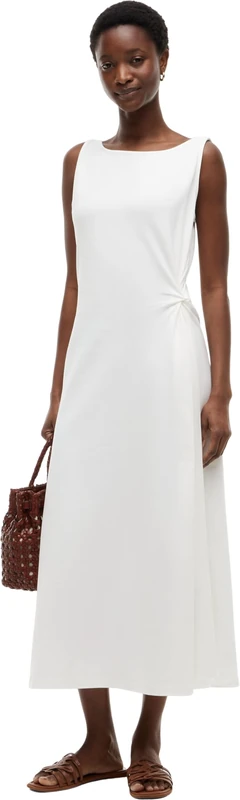 Tommy Hilfiger Women's Interlock Knot Detail Dress WW0WW50041 Bodycon Dress, White (Ecru), S