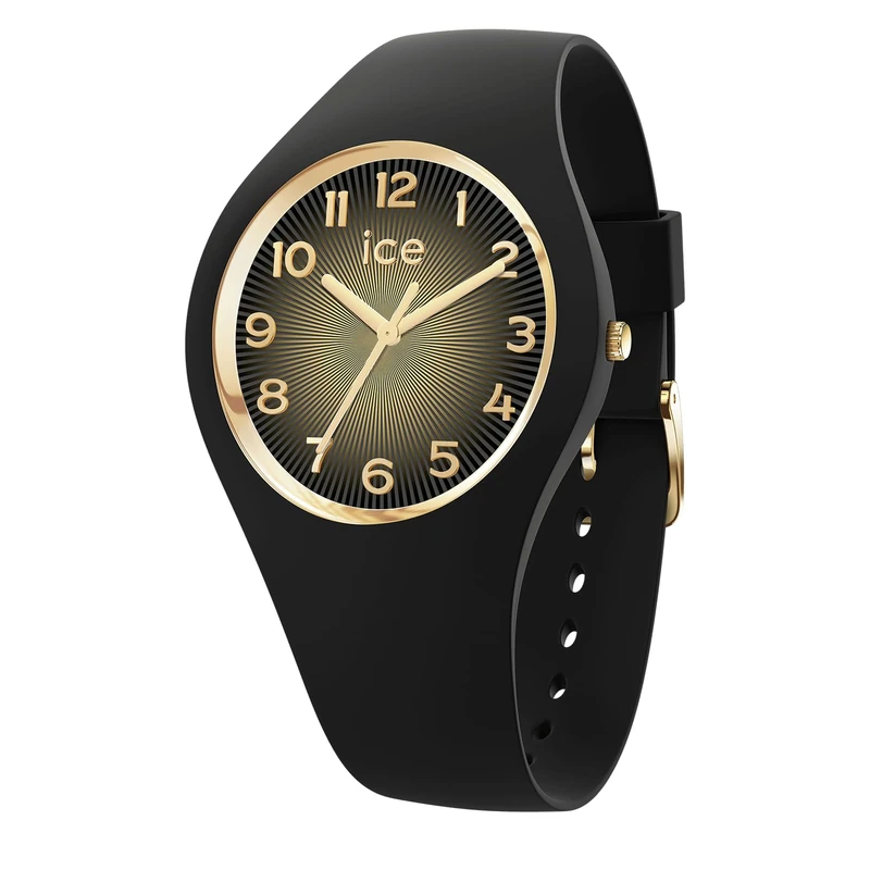 ICE-WATCH - ICE Champagne Black Gold Shades - Women's Watch with Silicon Strap - 025258 (Small 37)