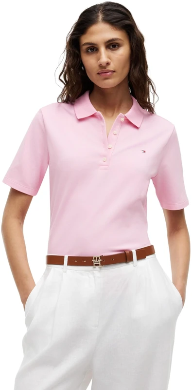 Tommy Hilfiger Women's 1985 Reg Pique Polo Ss Ww0Ww43224 S/S Polo, Pink (Classic Pink), 3X