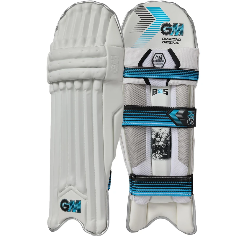 GM | Ben Stokes Diamond 606 Cricket Batting Pads | Traditional Cotton & Cane | Youths Right Handed - 14.75" From Top of Instep to Middle of Knee | Approx 1.85 kg Pair | 1 Pair | White | Gunn & Moore