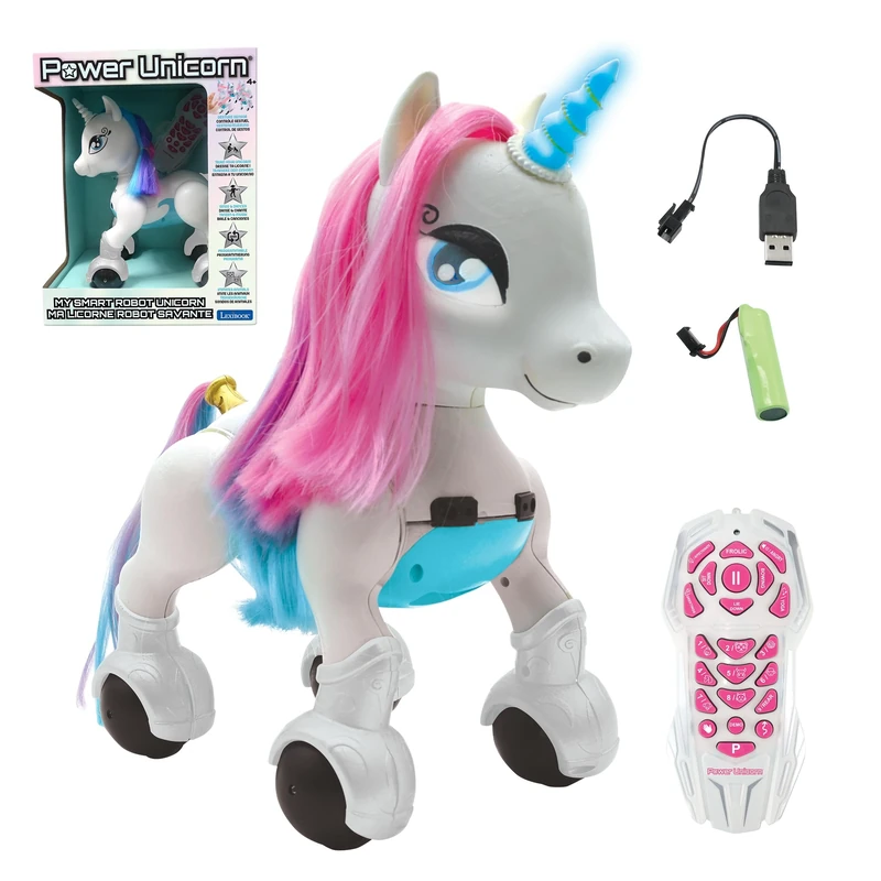 LEXIBOOK Power Unicorn®- My Smart Unicorn to train Programmable with remote control, training and gesture control function, dance, music, light effects, rechargeable - UNI01LXB