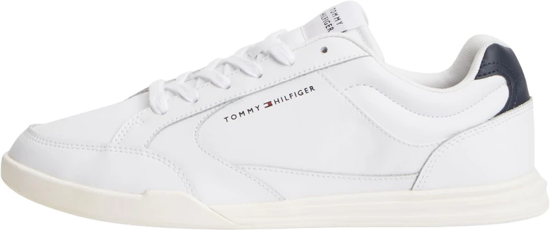 Tommy Hilfiger Men Lo Pro Cupsole Perf Leather FM0FM05944 Low Top, White, 9