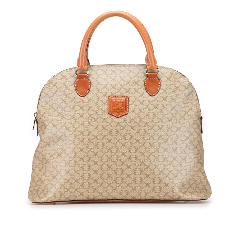 Celine Pre-Loved Macadam Coated Canvas Dome Handbag