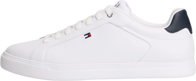 Tommy Hilfiger Men Icon Court Light Leather FM0FM05946 Low Top, White, 6.5