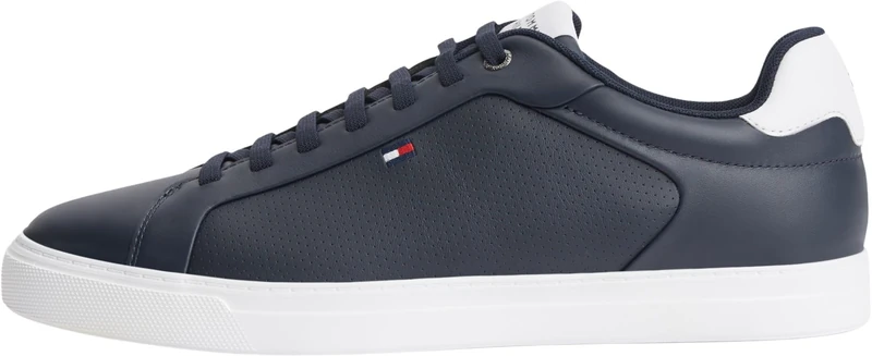 Tommy Hilfiger Men Icon Court Light Leather FM0FM05946 Low Top, Blue, 9