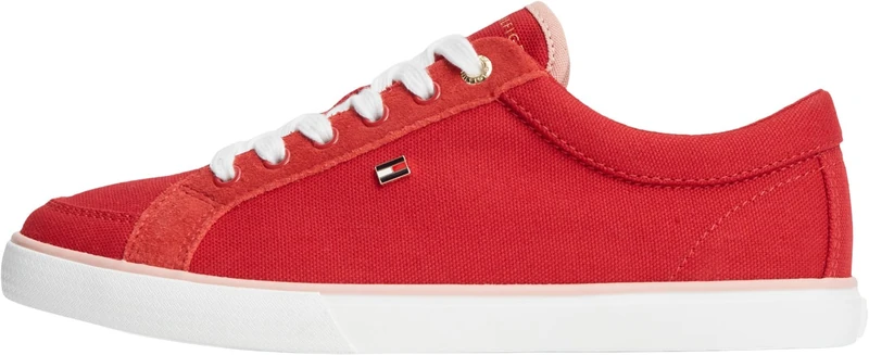 Tommy Hilfiger Women Th Low Vulc FW0FW09390 Low Top, RED, 3.5
