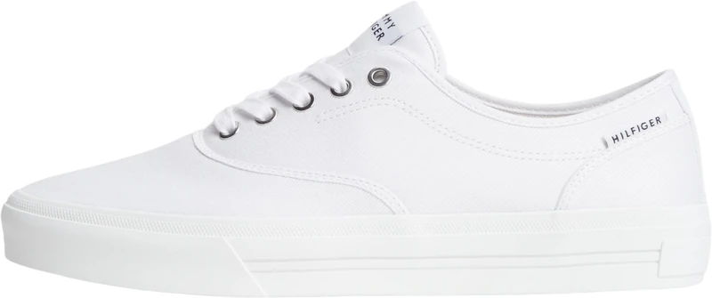 Tommy Hilfiger Men Th Vulc Cup Long Lace Canvas FM0FM05874 Low Top, White, 10.5