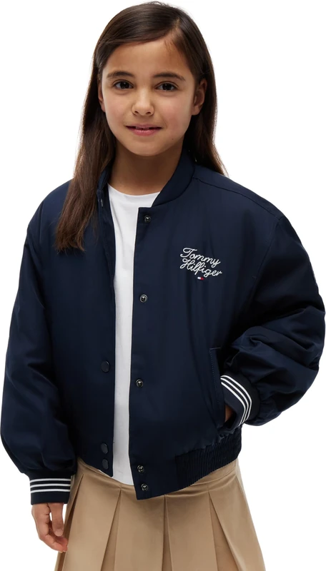 Tommy Hilfiger Girl's Bomber Jacket KG0KG09410 Other Jackets, BLUE (Dark Night Navy), 12 Month