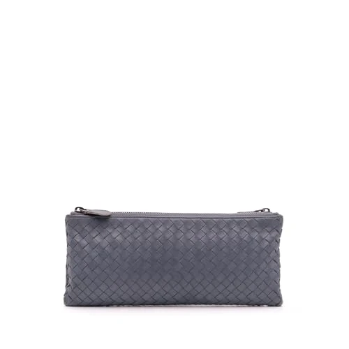 Bottega Veneta Pre-Loved Nappa Intrecciato Double Zip Clutch