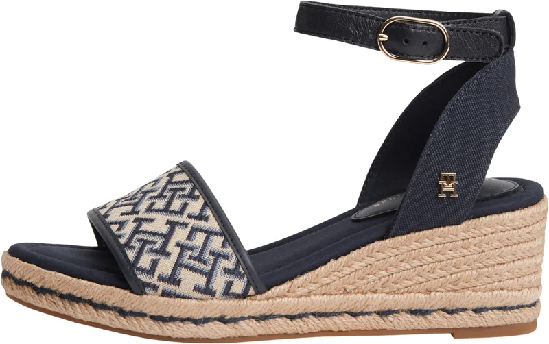 Tommy Hilfiger Women Th Mid Espad Wedge Jacquard FW0FW09519 Wedge Espadrilles, Blue, 6