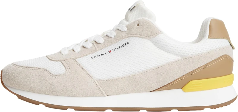 Tommy Hilfiger Men Light Eva Runner Seasonal Mesh FM0FM05907 Low Top, White, 7