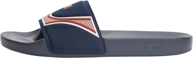 Tommy Jeans Men's Beach Slides Seasonal with Logo Strap, Multicolor (Rwb), 9