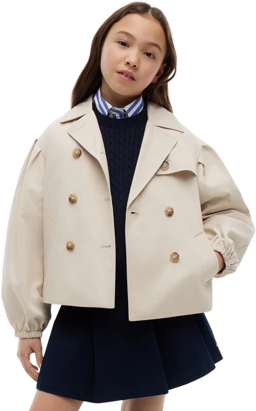 Tommy Hilfiger Girl's Trench Coat KG0KG09501 Other Jackets, BEIGE (Classic Beige), 12 Years