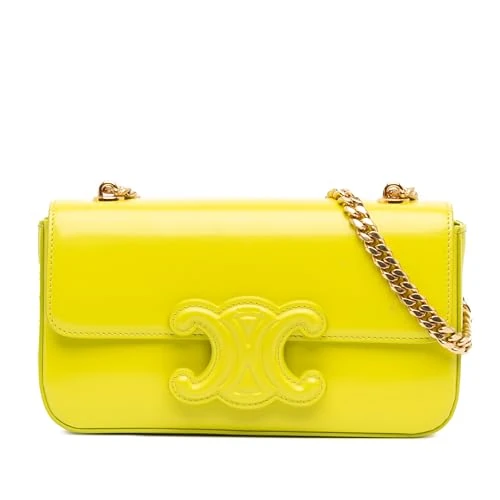 Celine Pre-Loved Calfskin Cuir Triomphe Chain Shoulder Bag