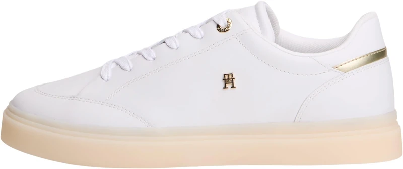 Tommy Hilfiger Women Th Chic Sneaker Elevated FW0FW09400 Low Top, White, 7.5