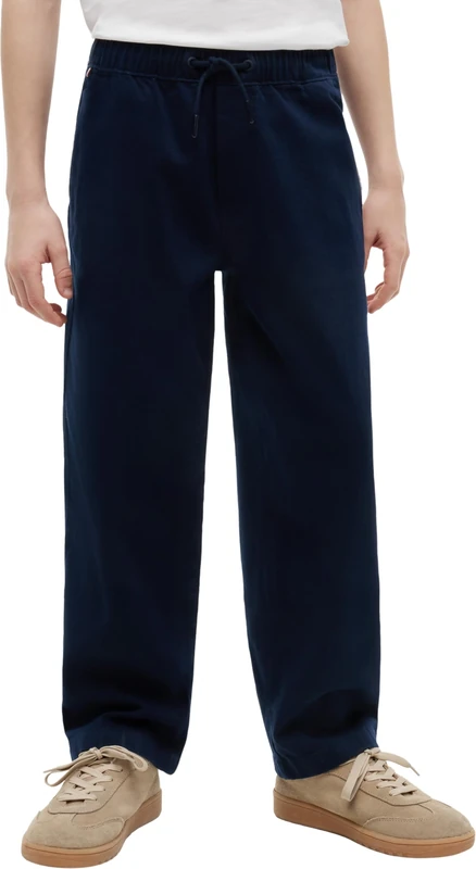 Tommy Hilfiger Boy's Baggy Pull On Soft Twill Pant KB0KB10282 Other Pants, Blue (Dark Night Navy), 6 Years