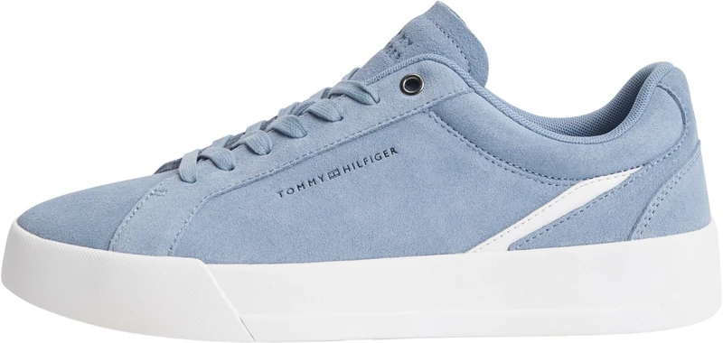 Tommy Hilfiger Men Th Court Premium Suede FM0FM05880 Low Top, Blue, 13