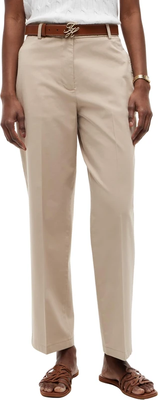 Tommy Hilfiger Women's Cotton Slim Straight Chino WW0WW52817 Chino, Beige (Beige), 38