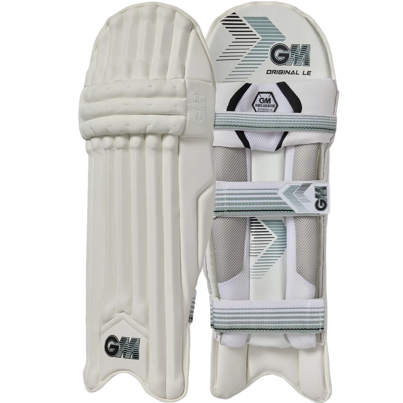 GM Original L.E. Cricket Batting Pads | Traditional Cotton & Cane | Small Adult Left Handed - 17" From Top of Instep to Middle of Knee | Approx 2.10 kg per Pair | 1 Pair | White | Gunn & Moore