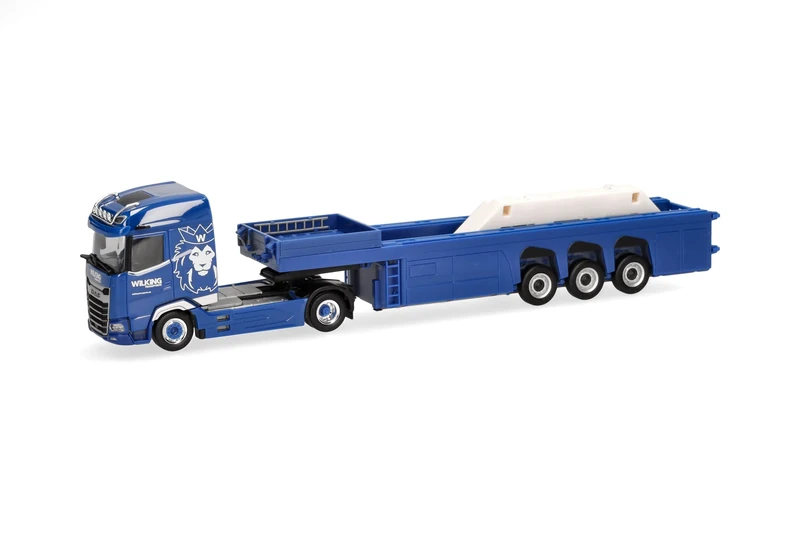 Herpa truck model DAF XG concrete parts semitrailer "Wilking Transporte", on a scale of 1:87, plastic miniature, made in Germany, model building, collectors edition