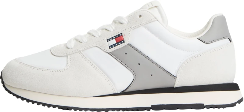 Tommy Jeans Men's TJM Eva Runner Mix Material EM0EM01737 Low Top, White (Ecru), 9 UK