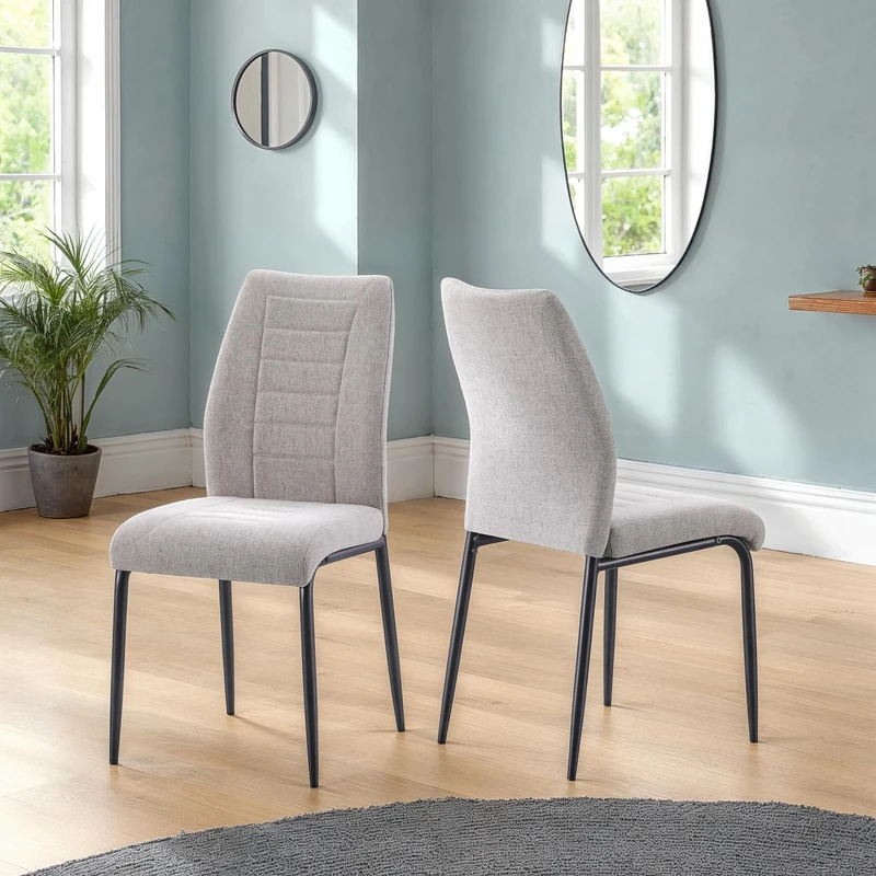Seconique Chilton Chair (Box Of 4) In Grey Fabric