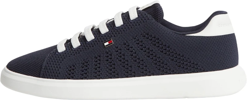 Tommy Hilfiger Women Th Icon Light Knit Sneaker FW0FW09401 Low Top, Blue, 6.5