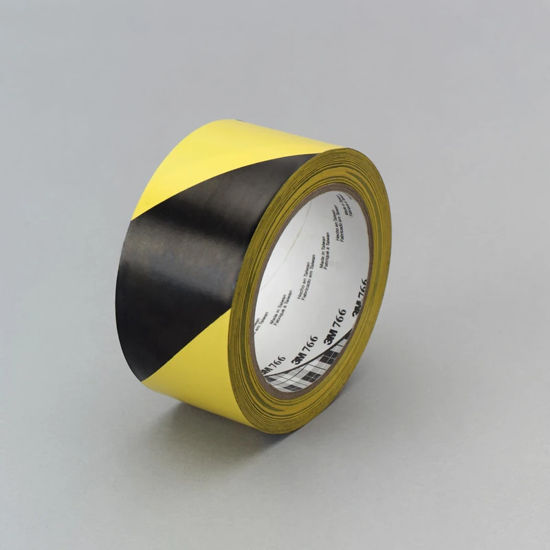 3M Hazard Warning Tape 766i, Yellow/Black, 1168 mm x 33 m, 3 Rolls