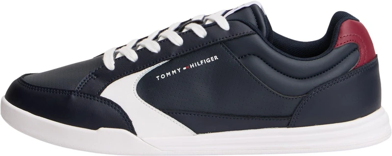 Tommy Hilfiger Men Lo Pro Cupsole Perf Leather FM0FM05944 Low Top, Blue, 8