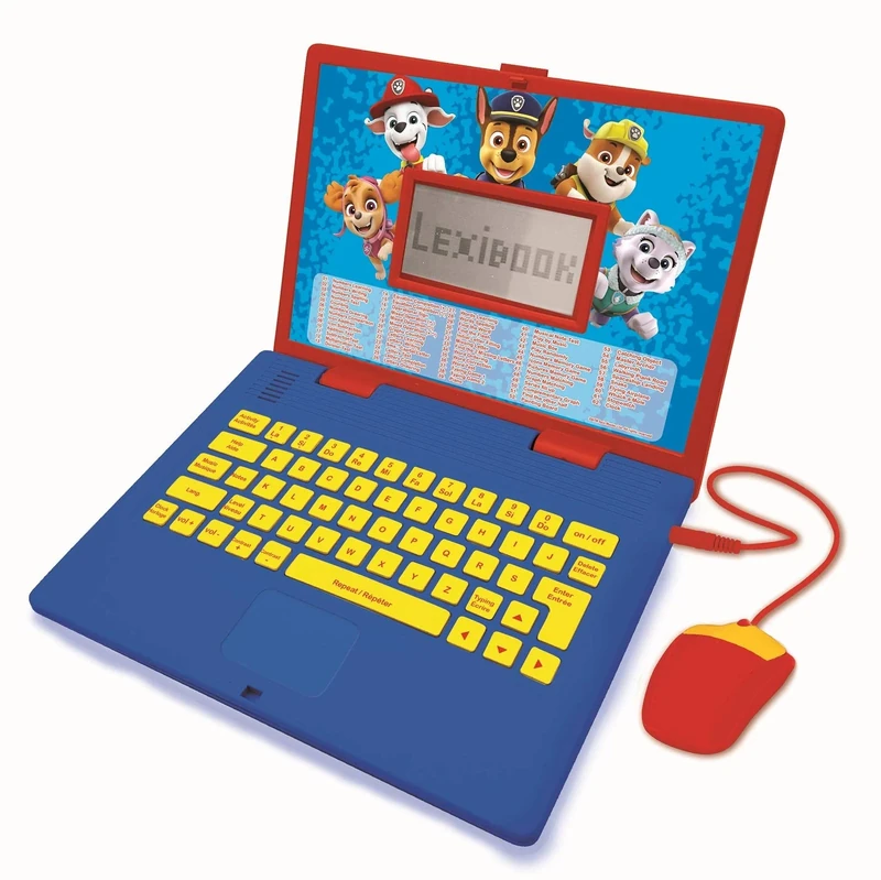 Lexibook, Paw Patrol, Educational and Bilingual Laptop French/English, Toy for Child Kid (Boys & Girls), 124 Activities, Learn Play Games and Music, Red/Blue, JC598PAi1LXB