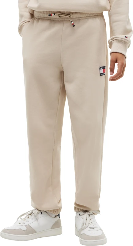 Tommy Hilfiger Unisex Kids Heritage Flag Sweatpants Ks0Ks00715 Sweatpants, Beige (Classic Beige), 12 Years