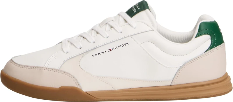 Tommy Hilfiger Men Lo Pro Cupsole Perf Leather FM0FM05944 Low Top, White, 10
