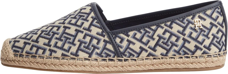Tommy Hilfiger Women Th Monogram Jacquard Espadrille FW0FW09501 Espadrilles, Blue, 3.5 - Image 1