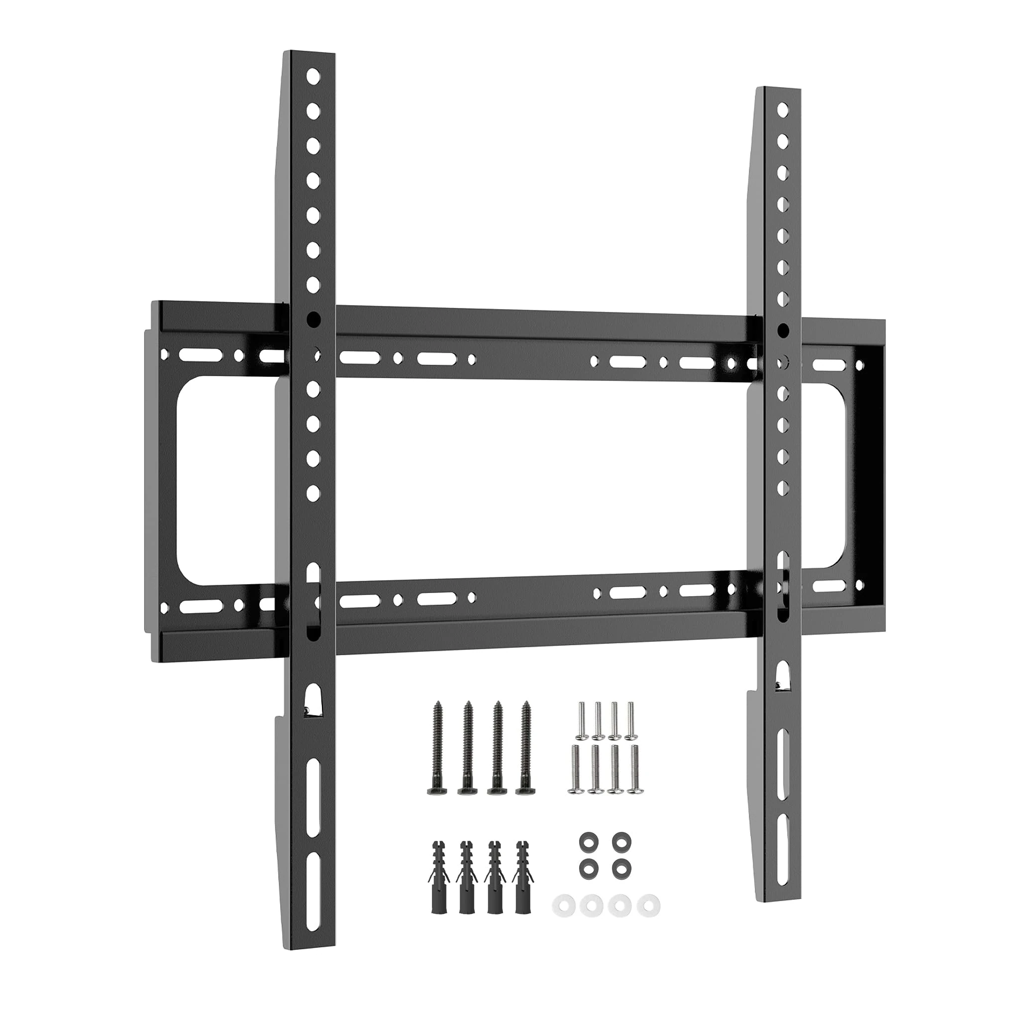 IndoTeam TV Wall Bracket for 26 inch to 63 inch Screens – Fixed TV Wall Mount for Flat Panel TVs – Ultra-Slim Low Profile Universal Brackets VESA 200 x 200mm to 400 x 400mm up to 50KG - Black