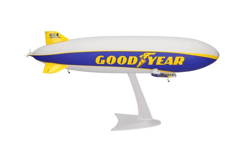 Herpa airplane model Goodyear Zeppelin NT - N1A "Wingfoot One" on a scale of 1:200, plastic miniature with pedastal, model building, collectors edition