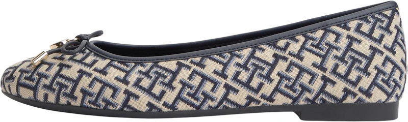Tommy Hilfiger Women Th Charm Jacquard Ballerina FW0FW09504 Ballerinas, Blue, 6