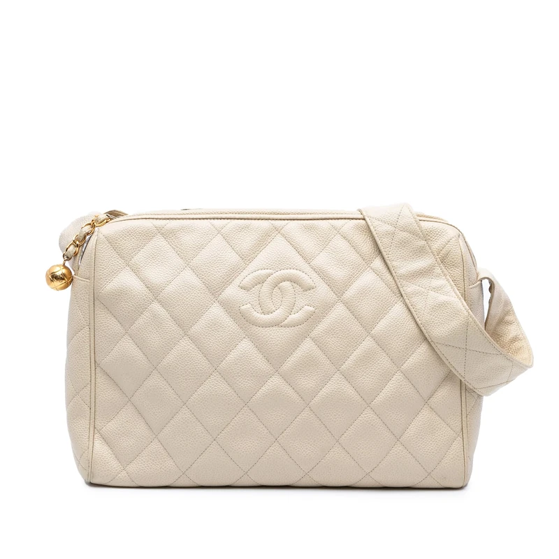 Chanel Pre-Loved CC Quilted Caviar Crossbody Bag