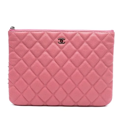 Chanel Pre-Loved Small Quilted Caviar O Case Clutch Bag
