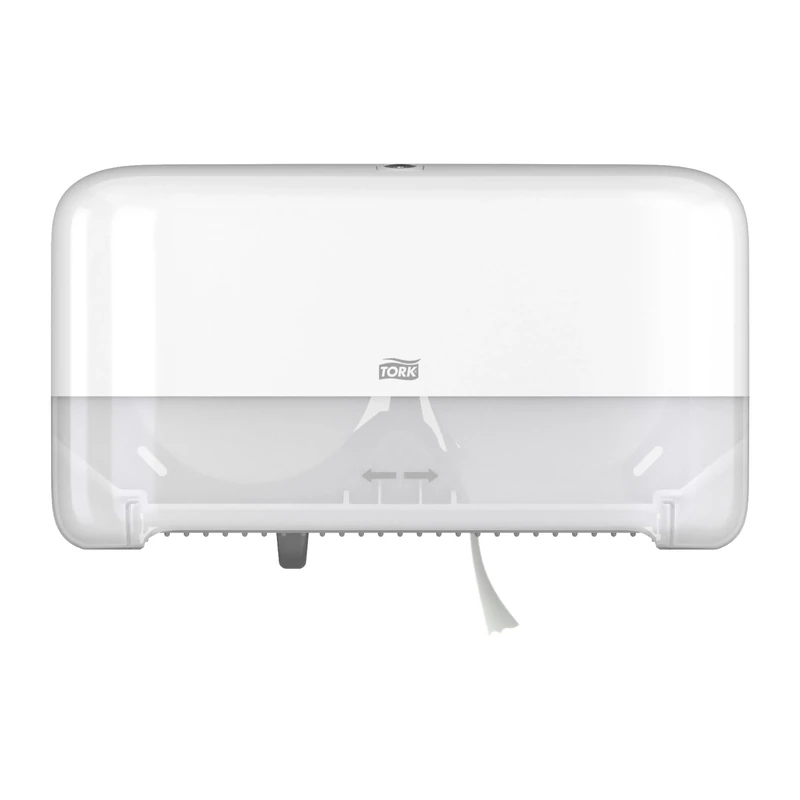 Tork OptiServe 2-Roll Coreless Toilet Paper Dispenser White T7, Horizontal Dispenser, Elevation Design, 558060