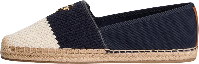 Tommy Hilfiger Women Th Script Crochet Espadrille FW0FW09502 Espadrilles, Blue, 2.5