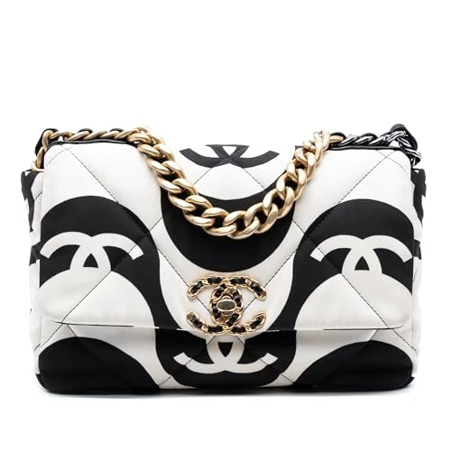 Chanel Pre-Loved Medium Printed Silk 19 Flap Handbag